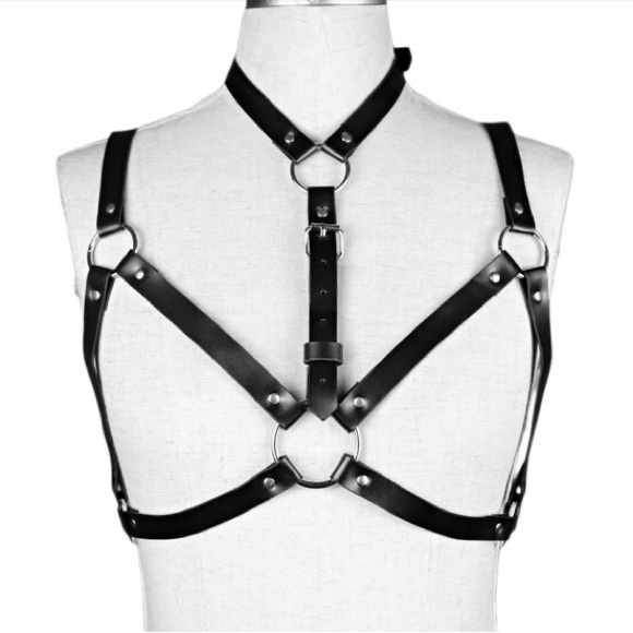 Women's Leather Harness Strap Belts Sexy Lady Body Bondage Lingerie Bra - Picture 5 of 6